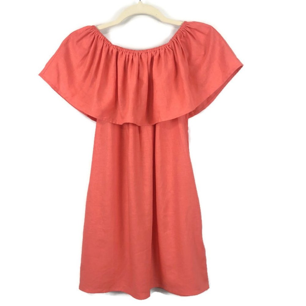 Show Me Your Mumu Linen Can Can Dress Coral sz XS - Picture 4 of 9